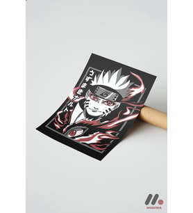 Naruto Kurama Modu Poster, Çerçevesiz Yüksek Kalite Duvar Afişi - Anime Severlere Özel