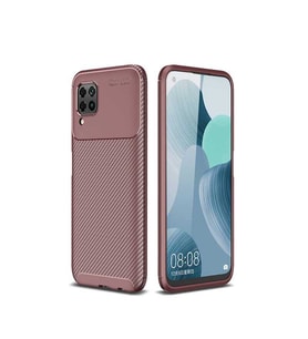 Huawei P40 Lite Kılıf Esnek Soft Karbon Tasarım Legion Serisi (Kahverengi)