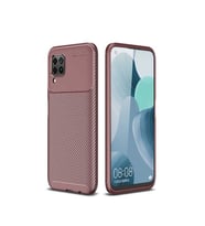 Huawei P40 Lite Kılıf Esnek Soft Karbon Tasarım Legion Serisi (Kahverengi)