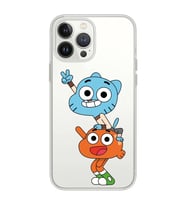 Iphone 15 Pro Uyumlu Gumball & Darwin Tasarımlı Şeffaf Telefon Kılıfı