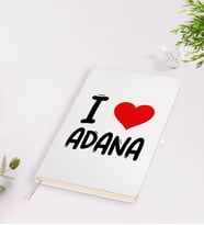 BK Gift I Love Adana Tasarımlı Beyaz Defter - Model 1