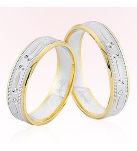 Beyaz Sarı Altın Alyans 7608 (Çok Renkli)