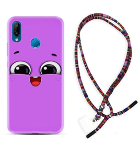 Huawei P20 Lite Mate 10 20 Lite Pro P40 Lite KılıfBoyun Asklı Rasta Silikon Purple Sweety 1717