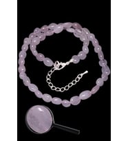 Sertifikalı Amorf Kesim Aaa Kalite Pembe Kuvars Taşı Doğal Taş Kolye (Çok Renkli)