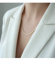 Lente Aksesuar Yılan Sırtı Model İnce Kolye - Kuyumcu İşçiliği Şık Tasarım Kadın Takı (Gold)