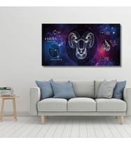 Panoramik Kanvas Astroloji Zodiac Koç Burç Özellikleri Tablo