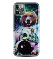 Apple iPhone 11 12 13 14 Pro Max Kılıf Desemli Silikon Astronot Panda 1755