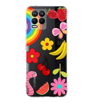 PrintiFy Realme 8  ile Uyumlu 1mm Slim Fit Water Color 5 Baskılı Şeffaf  Kılıf