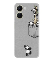 Vivo Y16 Kılıf Silikon Desen Özel Seri Pandalar 1798