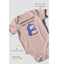 Babaannemin Evinde Diyet Yapılmaz! Baskılı Bebek Zıbını – Çıtçıtlı Body  %100 Pamuk Kısa Kol (Pastel Pembe)