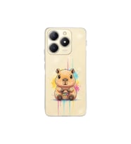 Realme C61 ile Uyumlu Splash Kapibara Tasarımlı Şeffaf Silikon Kılıf