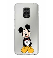 Xiaomi Redmi Note 9S  Kamera Korumalı Kapak Mickey Mouse Tasarımlı Şeffaf  Kılıf