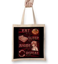 Funny Anime Obsessed Girl Eat Sleep Anime Repeat Bez Çanta Uzun Saplı