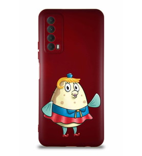 Huawei Y7A Soft Premier Kapak Bayan Puff Tasarımlı Silikon Kılıf - Mürdüm (Şeffaf)