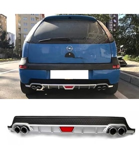 Opel Corsa C Gri Difüzör Difizör Yuvarlak Egzoz Görünüm Kulaklı Tip