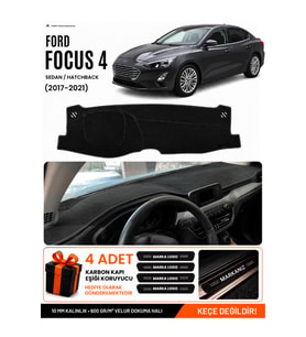 e-biz FORD FOCUS 4 (2017-2021) Uyumlu Torpido Koruma, Torpido Örtüsü, Torpido Kılıfı - Siyah - FO013