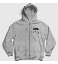 Presmono Unisex Gri World Imagine Dragons Fermuarlı Kapüşonlu Sweatshirt 83261tt (Gri)