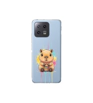 Xiaomi Mi 13 Pro ile Uyumlu Splash Kapibara Tasarımlı Şeffaf Silikon Kılıf