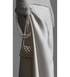 Sedefli İnci Çanta Gelinlik ve Abiye Tamamlayıcı Mini Boy İnci Çanta