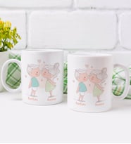 BK Gift Kişiye Özel İsimli Sevgililer Günü Tasarımlı İkili Kupa Bardak-108