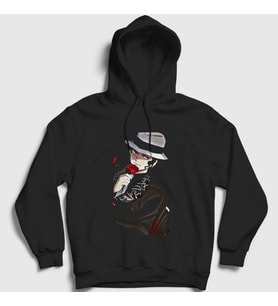 Presmono Unisex Beyaz Muzan Kibutsuji Anime Demon Slayer Kimetsu No Yaiba Kapüşonlu Sweatshirt 308773tt (Siyah)