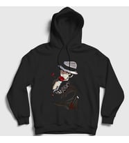 Presmono Unisex Beyaz Muzan Kibutsuji Anime Demon Slayer Kimetsu No Yaiba Kapüşonlu Sweatshirt 308773tt (Siyah)