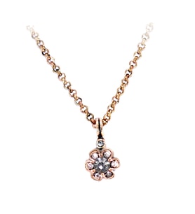 Aşina Gümüş - Papatya Elmas Montur Kolye Swarovski Taşlı Sevgiliye Hediye
