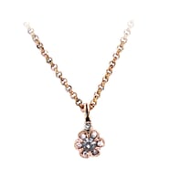 Aşina Gümüş - Papatya Elmas Montur Kolye Swarovski Taşlı Sevgiliye Hediye