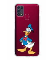 Samsung Galaxy M31  Kamera Korumalı Kapak Donald Duck Tasarımlı  Şeffaf  Kılıf