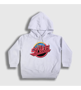 Presmono Unisex Çocuk Beyaz Vintage Logo The Strokes Kapüşonlu Sweatshirt 525361tt (Beyaz)