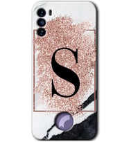 Reeder S19 Max Pro S Kılıf HD Desen Baskılı Arka Kapak - Pembe Mermer Desenli S Harfi