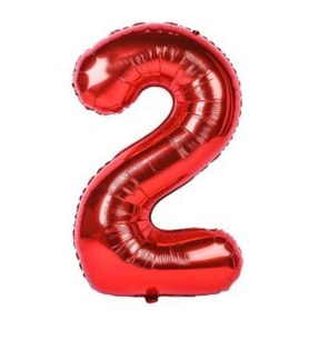 Kırmızı 2 Rakam Folyo Balon 100 Cm