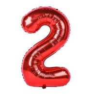 Kırmızı 2 Rakam Folyo Balon 100 Cm
