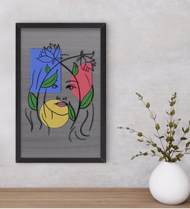 BK Home Woman Line Dekoratif Ahşap Siyah Çerçeveli Tablo-5