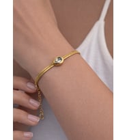 Çelik Gold Damla Taşlı İtalyan Bileklik - 26blk07