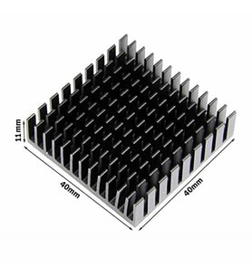 Aluminyum Soğutucu 4x4cm Siyah Renk 40x40mm 143 Kanat Pasif Radyatör Peltier