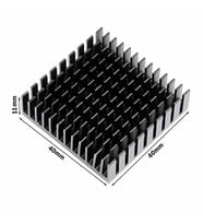 Aluminyum Soğutucu 4x4cm Siyah Renk 40x40mm 143 Kanat Pasif Radyatör Peltier