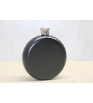 Yuvarlak Tekli Matara 5 Oz Siyah (Krem)