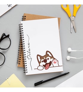 Sevimli Köpek Baskılı Defter Kişiye Özel