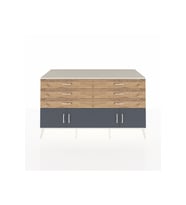 Kronos Konsol 2 Raflı 6 Çekmeceli 4 Kapaklı 176x59x99 Aytaşı-Antrasit/Çam