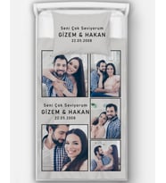 SEVGİLİLER GÜNÜ RESİMLİ BATTANİYE VE YASTIK KILIFI