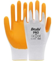 Beybi Pn3 Polyester Örme Yarı Nitril Kaplı İş Eldiveni 10 Beden 5 Çift