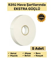 Premium Güç Kolay Uygulanır Uzun Ömürlü Kuvvetli Yapışkan İz Bırakmaz 5 Adet Çift Taraflı Köpük Bant