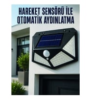 Mey İthalat® Hareket Sensörlü Güneş Enerjili Duvar Lambası Dış Mekan İçin Güçlü LED Aydınlatma