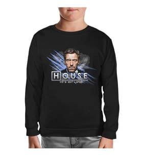 House - It's Not Lupus Siyah Çocuk Sweatshirt