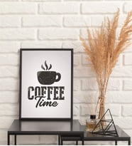 Coffee Time Yazılı Çerçeve Görünümlü MDF Tablo