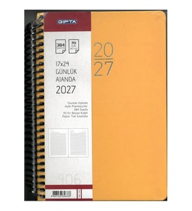 GIPTA 406-SEK 17X24 EKO SERT KAPAK SPİRALLİ GÜNLÜK ÇİZGİLİ AJANDA - TEKLİ