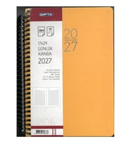 GIPTA 406-SEK 17X24 EKO SERT KAPAK SPİRALLİ GÜNLÜK ÇİZGİLİ AJANDA - TEKLİ