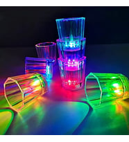 Renkli Led Parlayan Fiber Optik Glow Işıklı Bardak 5,5 x 5,5 cm (ADET FİYATIDIR)