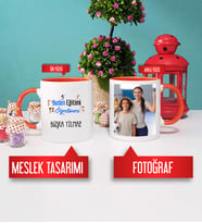 Beden Eğitimi Öğretmenine Hediye Beden Eğitimi Öğretmeni Kupa Bardak Turuncu Fotoğraflı